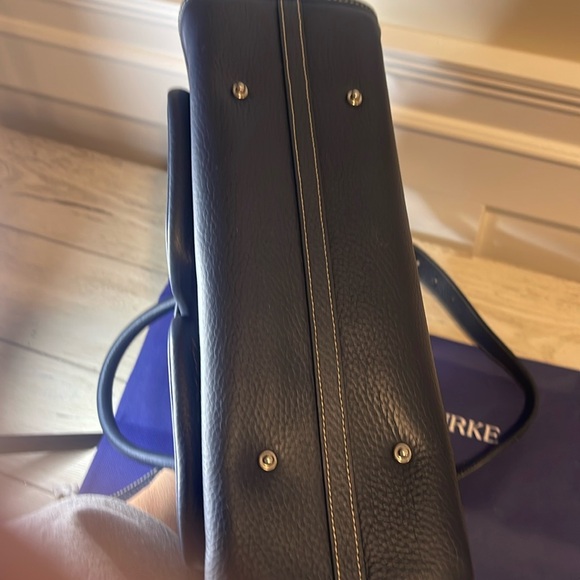 Dooney & Bourke Vtg Classic Navy Pebbled Leather Bag, Pouch, Dusty, Crossbody - Picture 9 of 17